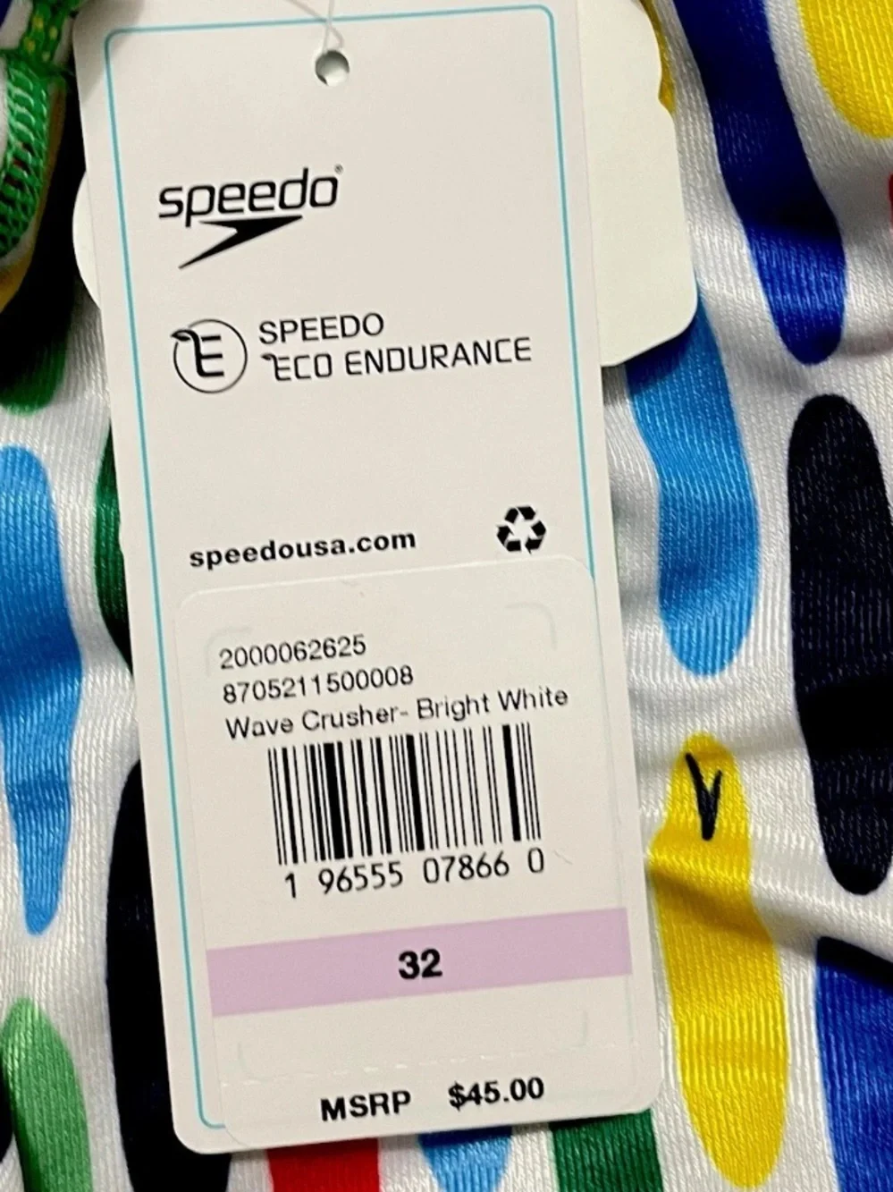 Speedo Men’s Swim Brief 32 or 34 Eco Endurance Wave Crusher Good Vibes NWT